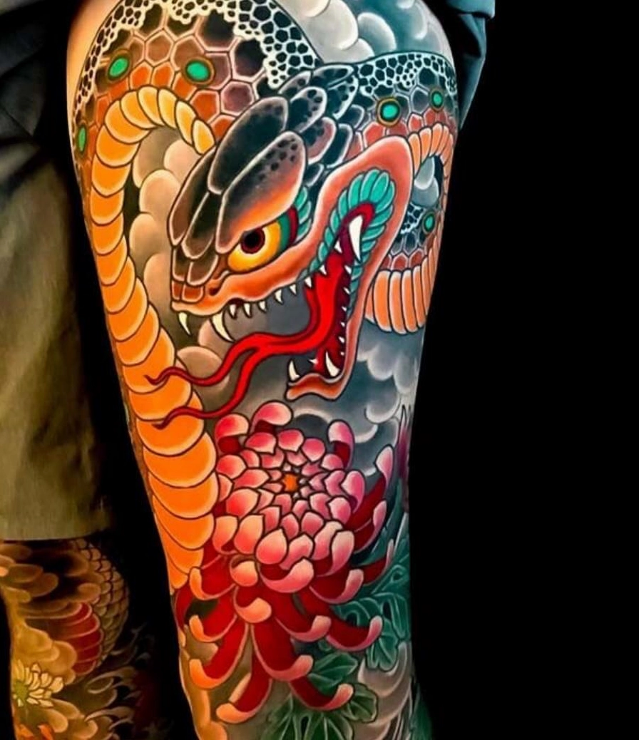 Hình xăm rắn hổ đầy uy lực