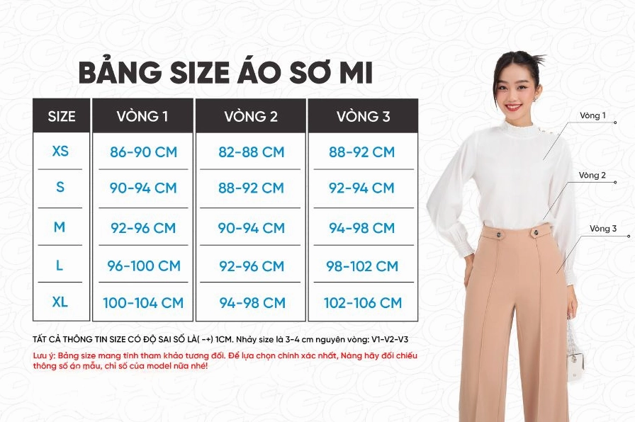Bảng Size Áo Sơ Mi Nữ Chuẩn 2026: Hướng Dẫn Chọn Size Hoàn Hảo Hướng dẫn đo vòng ngực, eo, mông