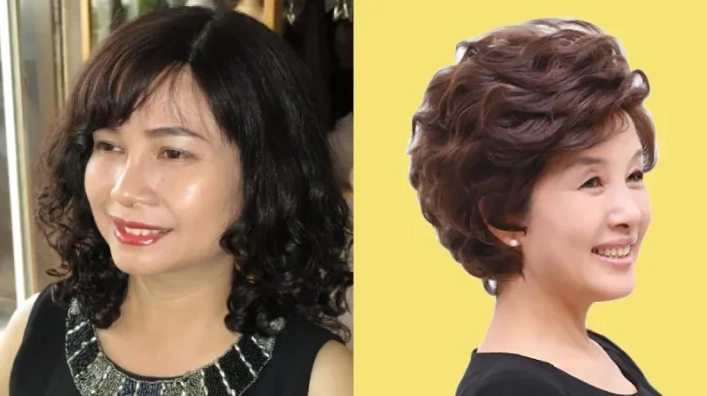 Kiểu tóc Lob uốn sóng lớn cho phụ nữ tuổi 60