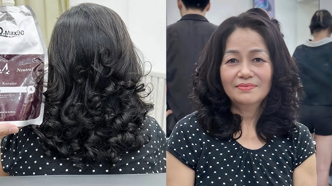 Kiểu tóc uốn lơi nhẹ nhàng cho phụ nữ trung niên