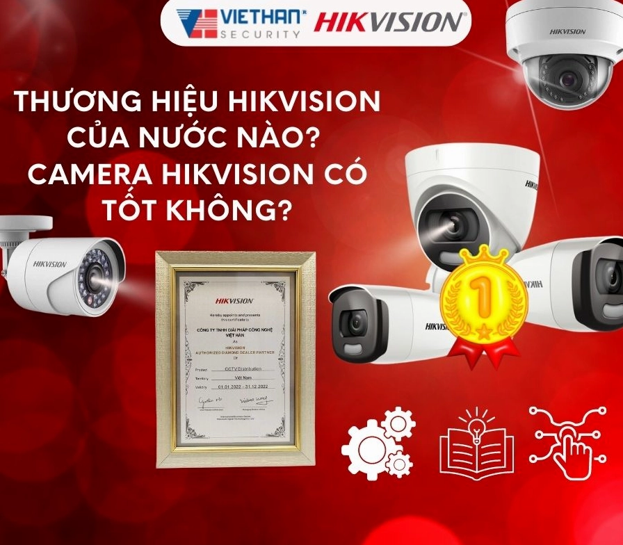 Logo Hikvision và các thiết bị an ninh