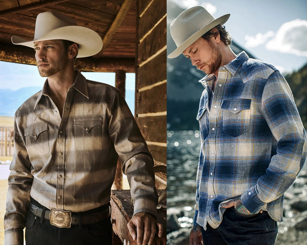 Trang Phục Cao Bồi Mỹ: Biểu Tượng Phong Cách Vượt Thời Gian Nam giới diện quần jeans và áo sơ mi phong cách cao bồi
