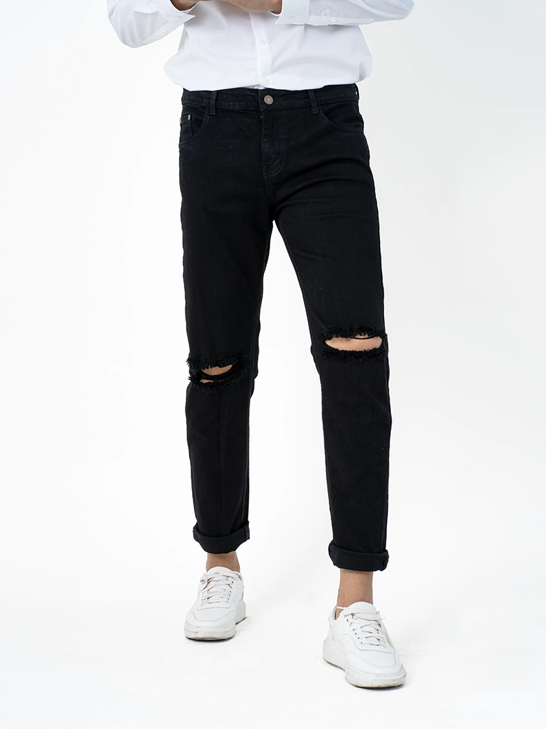 Quần jean nam slimfit màu đen cơ bản