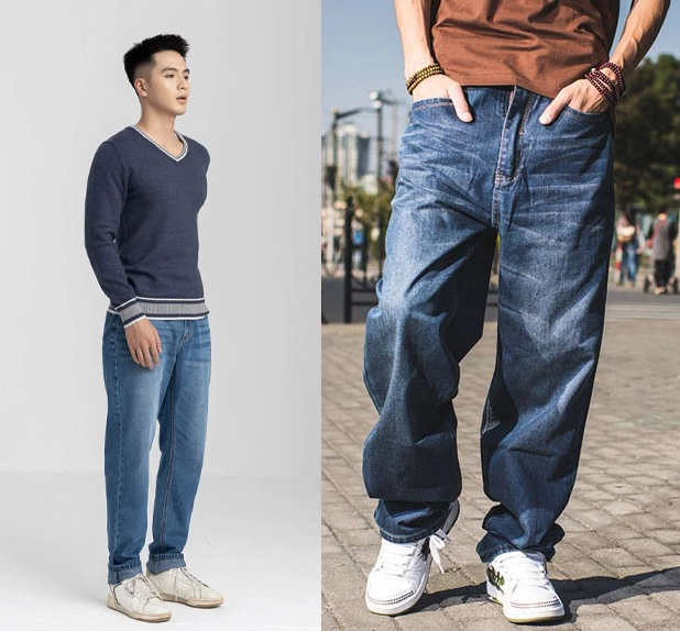 Set đồ với quần thụng và áo croptop